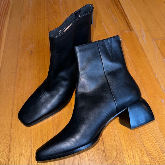 Linea Paolo Womens Black Sage Boots Block Heel Square Toe Booties 11 M NEW Y2K - Picture 12 of 13